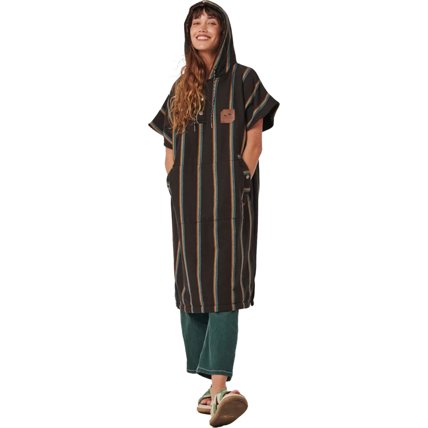 Slowtide Baja Stripe Hooded Towel Change Robe / Poncho 1 Slowtide Baja Stripe Hooded Towel Change Robe / Poncho