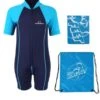 Essentials Baby Swim Kit - Lycra Arm Wetsuit + Swim Bag + Swim Towel (Aqua)
