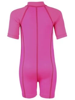 Deluxe Baby Swim Kit - Lycra Arm Wetsuit + Nappy Shorts + Bag (Pink) -Diving Equipment Store lycra armed baby pink back 3