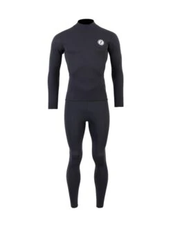 Two Bare Feet Mens Aspect Back Zip 2.5mm Wetsuit Jacket & Pants Set (Black)