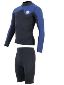 Two Bare Feet Mens Aspect Fleece Lined Zipless Thermal 2.5mm Superstretch Wetsuit Top & Shorts Set (Black/Blue) 10 Two Bare Feet Mens Aspect Fleece Lined Zipless Thermal 2.5mm Superstretch Wetsuit Top & Shorts Set (Black/Blue) -Diving Equipment Store mwo9tp z