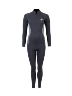 Diving Equipment Store 17 Two Bare Feet Unisex Perspective Half Zip 2.5mm Wetsuit Jacket & Pants Set (Black/Grey)