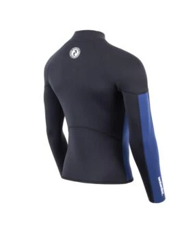 Two Bare Feet Perspective Half Zip 2.5mm Wetsuit Jacket (Black/Blue) -Diving Equipment Store unisex perspective half zip jacket black blue denim 6